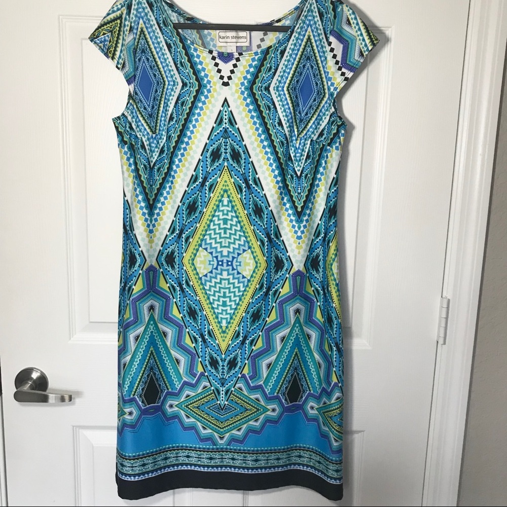 Karin Stevens geometric pattern dress